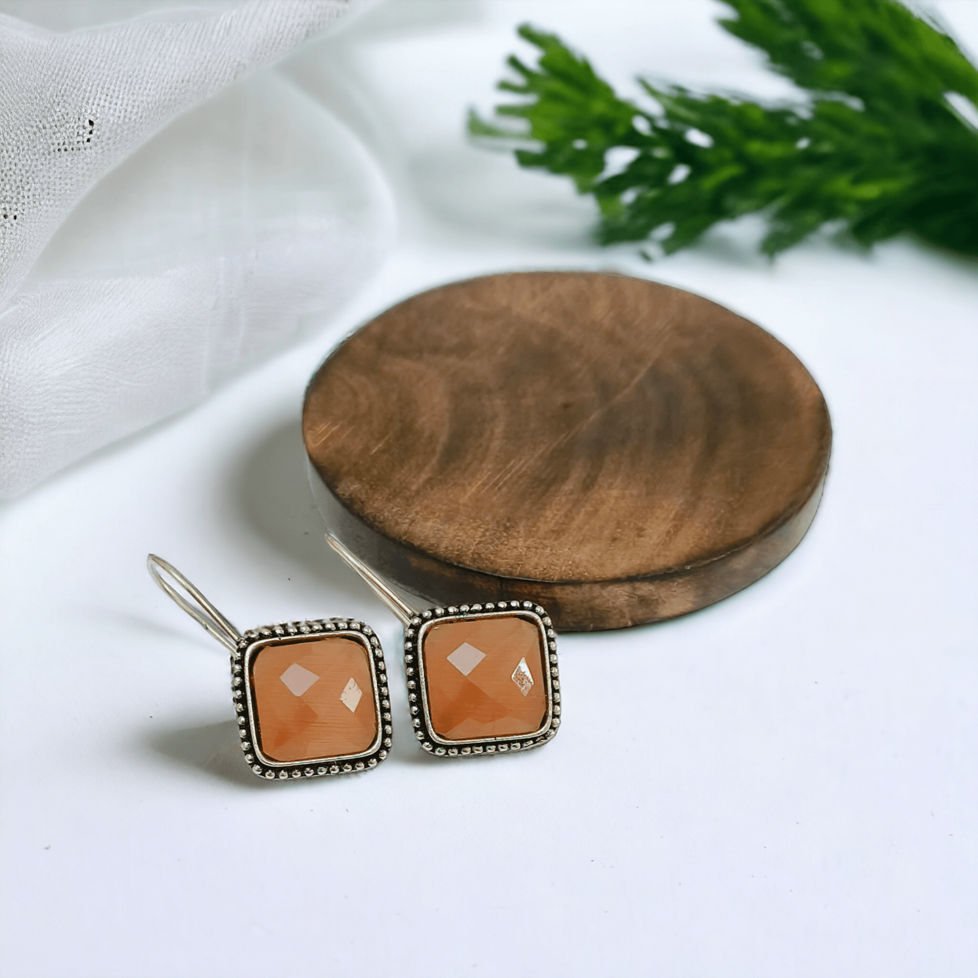 Monalisa Stone Oxidised Earrings | Sarichka