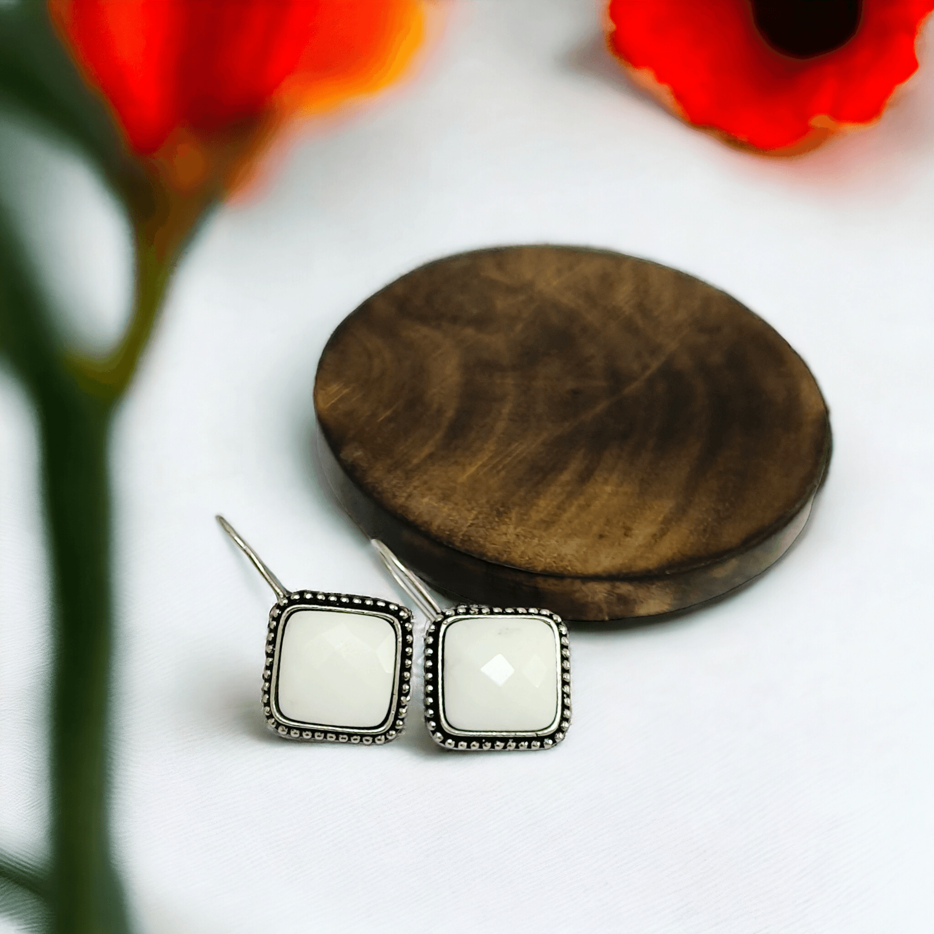 Monalisa Stone Oxidised Earrings | Sarichka