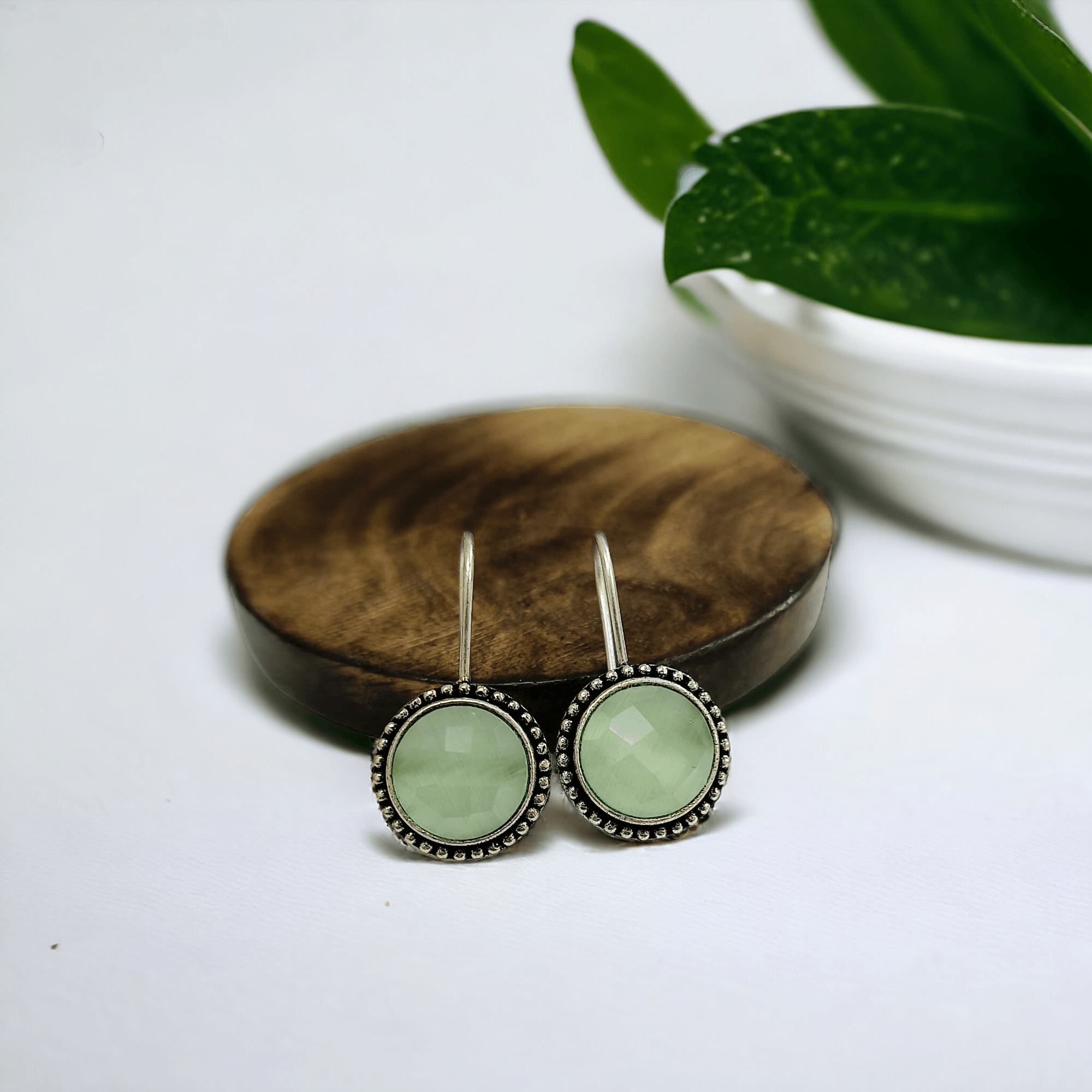 Circle Oxidised Hook Earrings | Sarichka