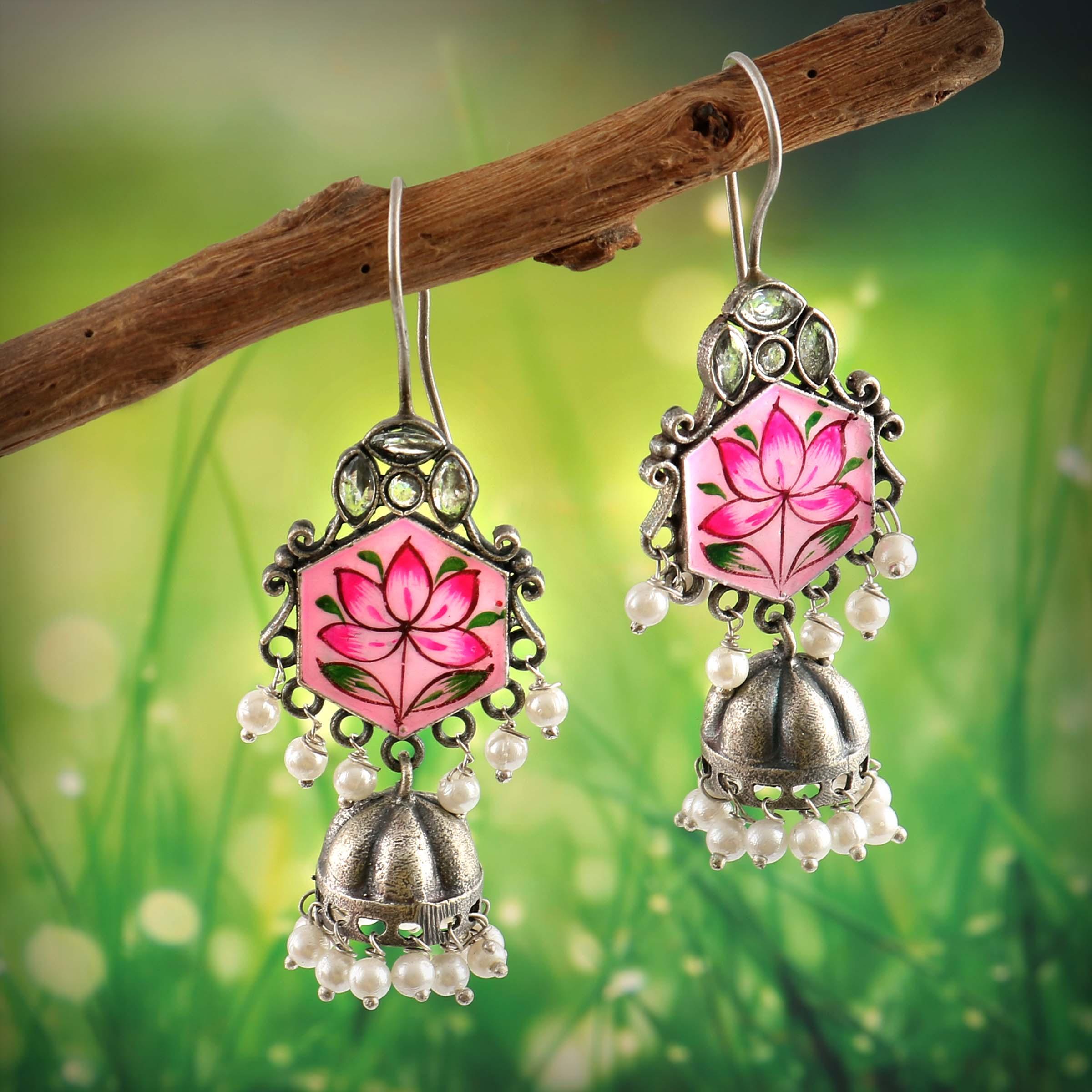 Oxidised hand-painted Jewelry| Sarichka
