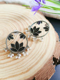 Lotus Style Enamel Earrings | Sarichka