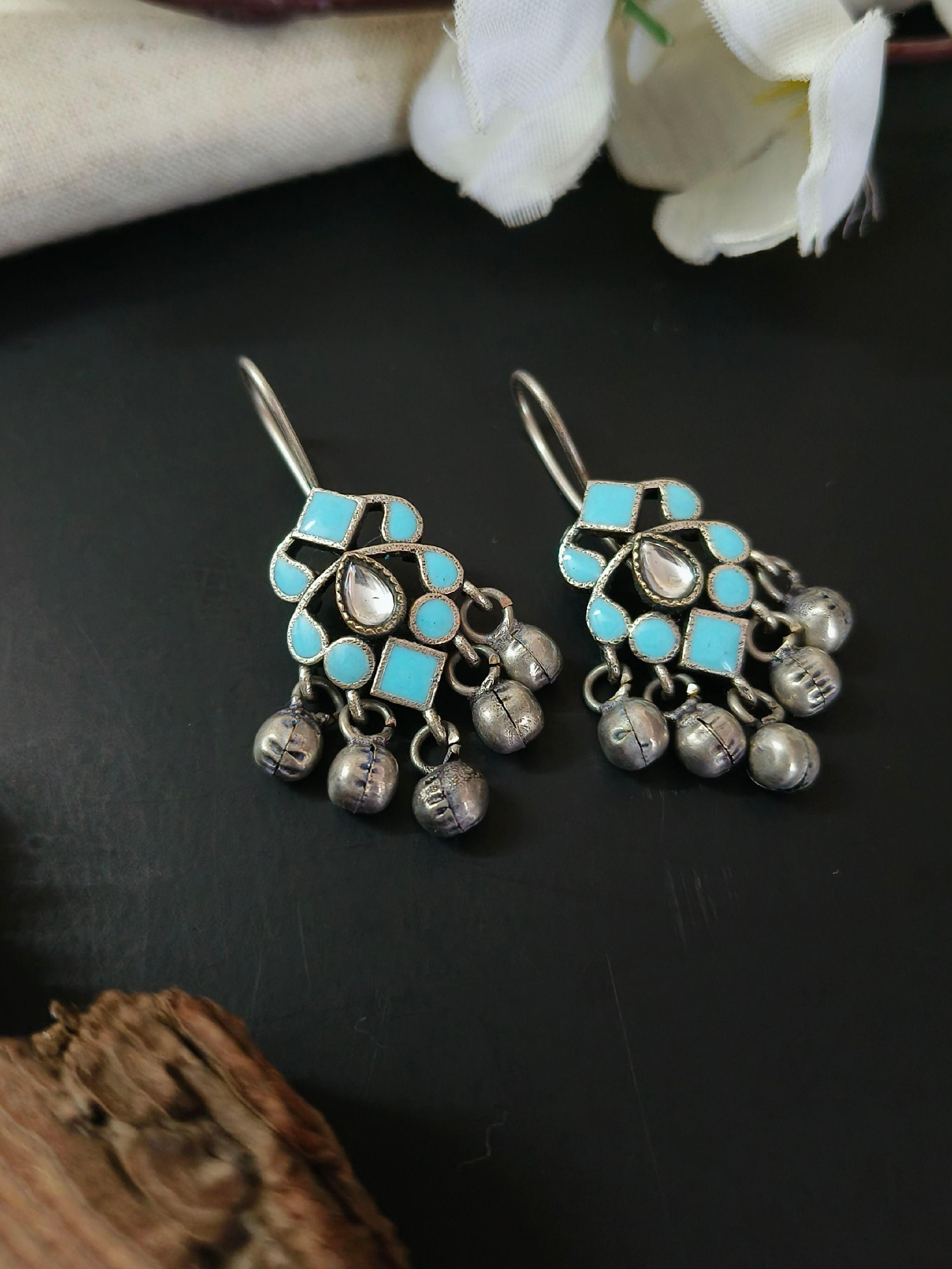 oxidised ghungroo earrings