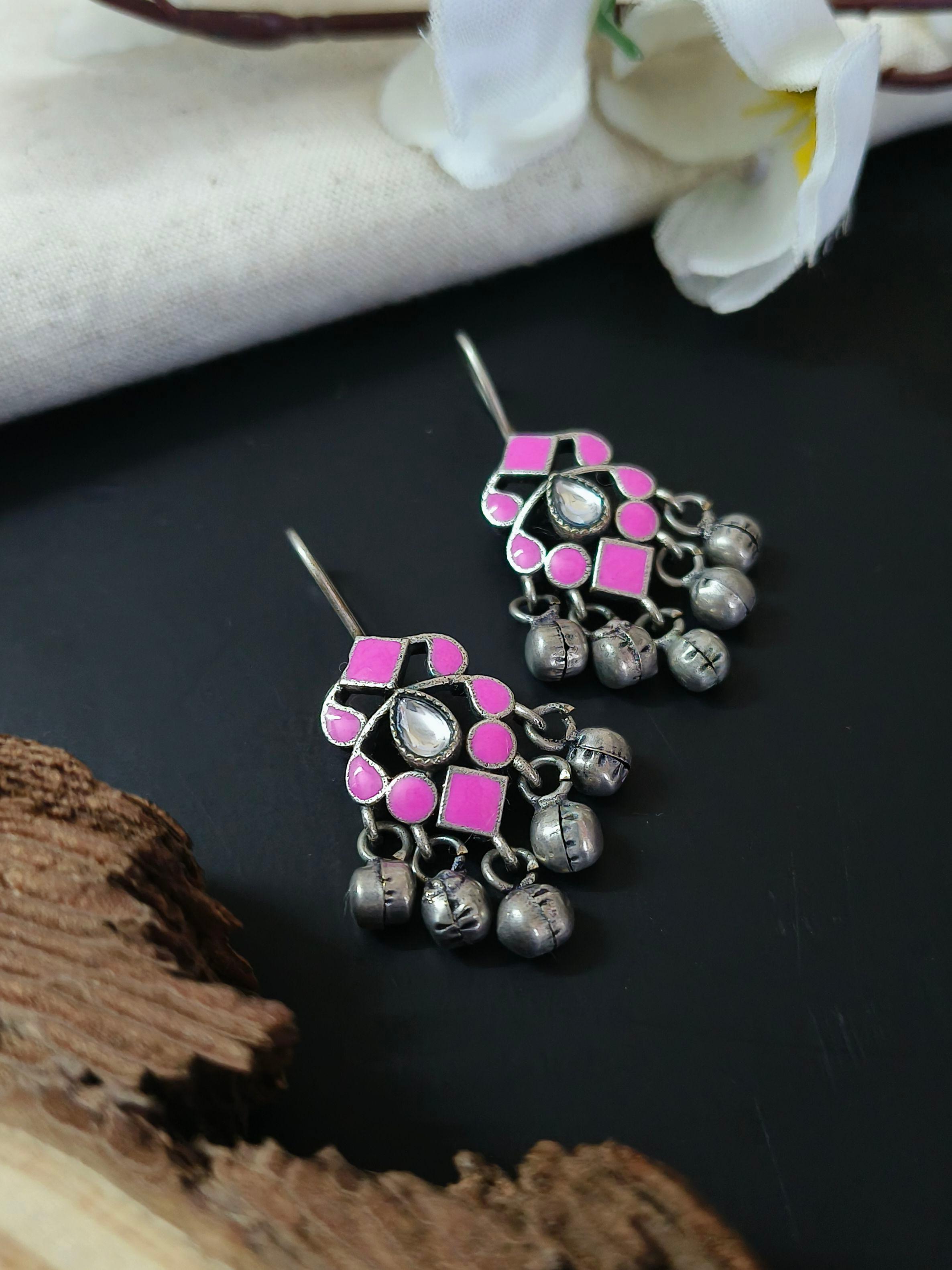 oxidised ghungroo earrings