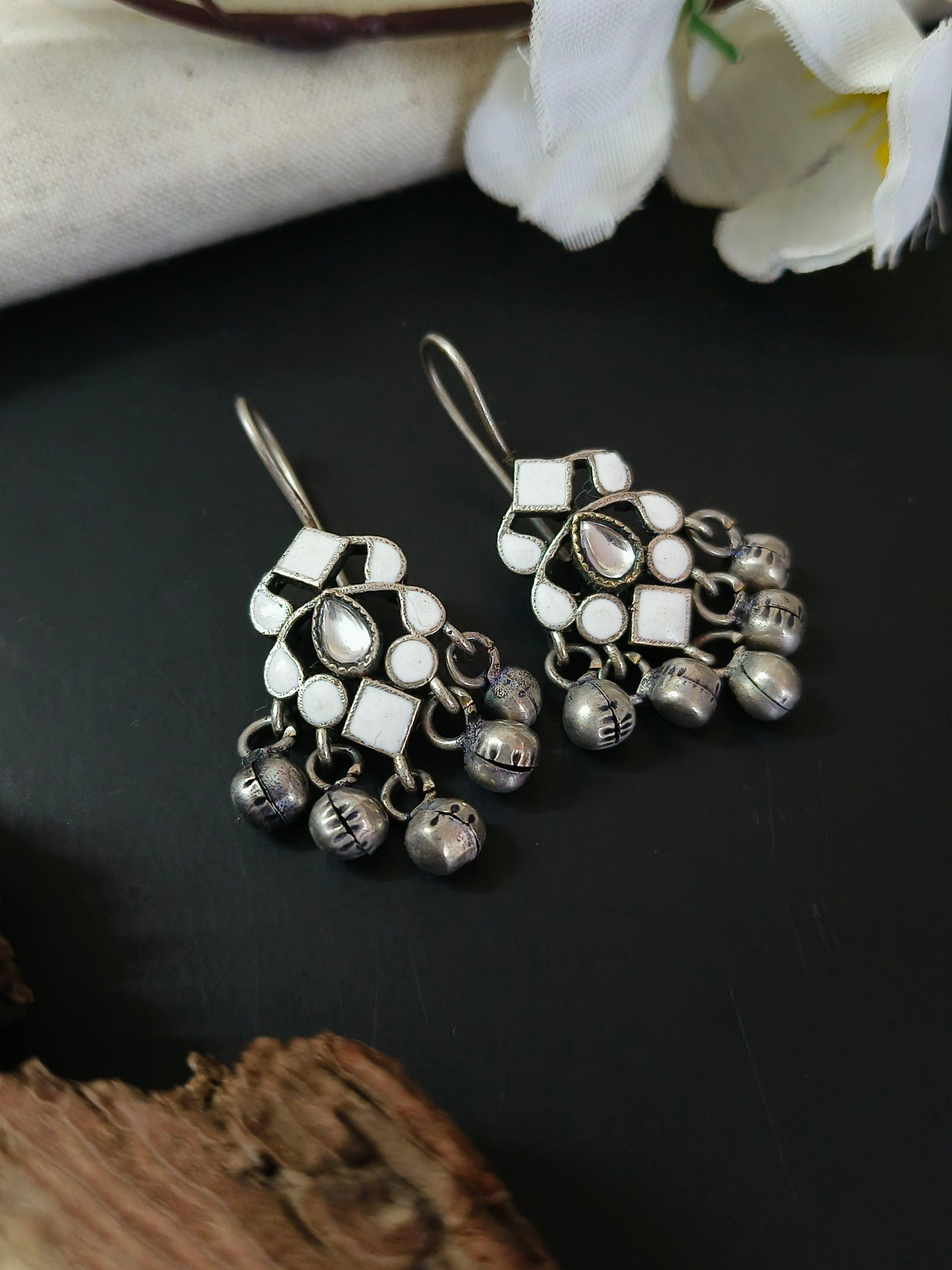 oxidised ghungroo earrings