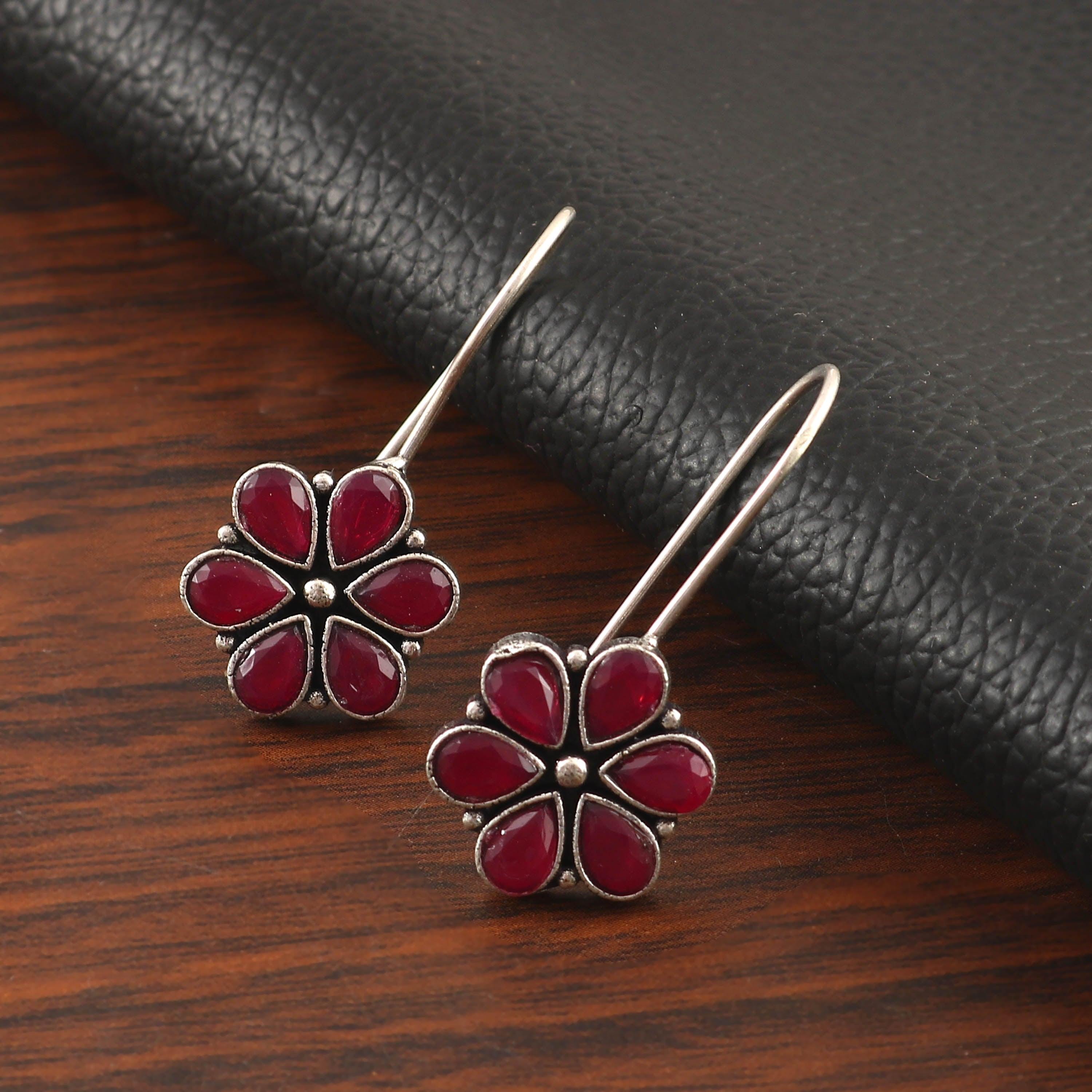 Cubic Zirconia Oxidised Stud Earrings | Sarichka