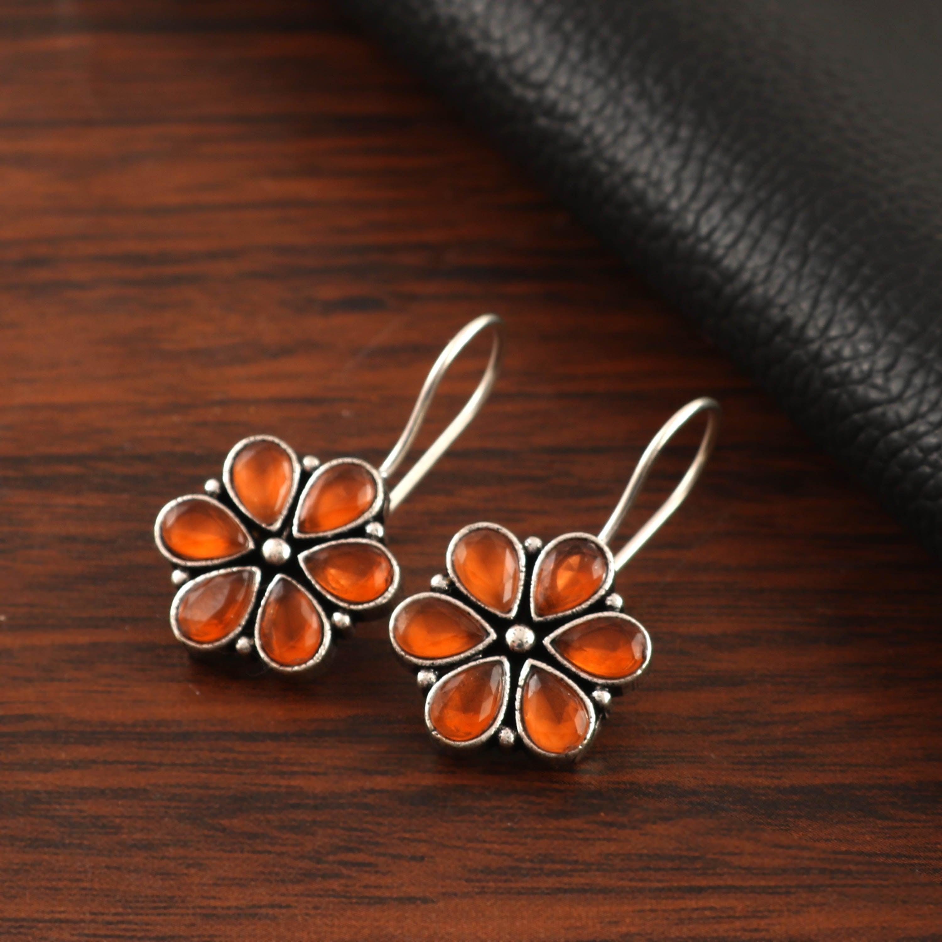 Cubic Zirconia Oxidised Stud Earrings | Sarichka