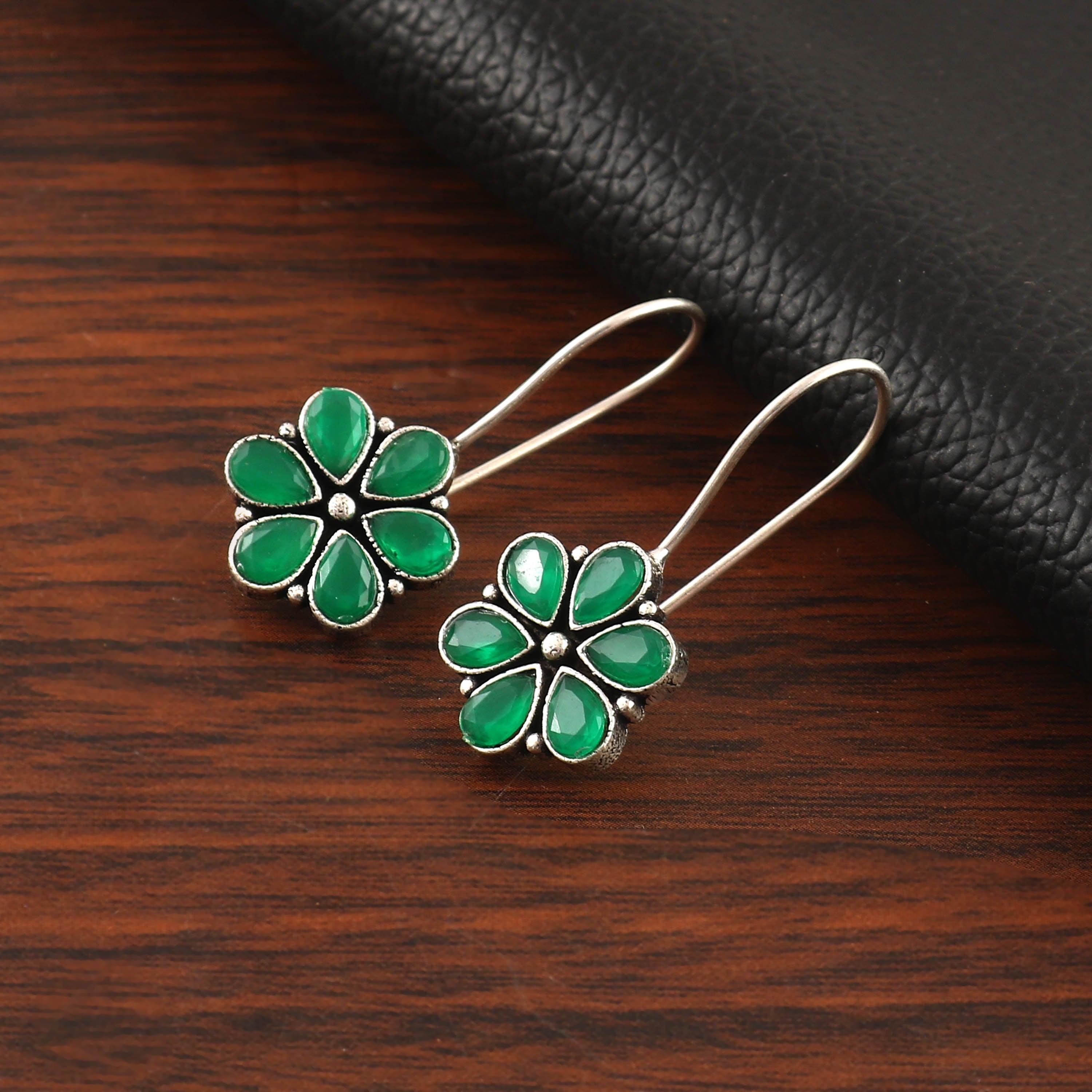 Cubic Zirconia Oxidised Stud Earrings | Sarichka