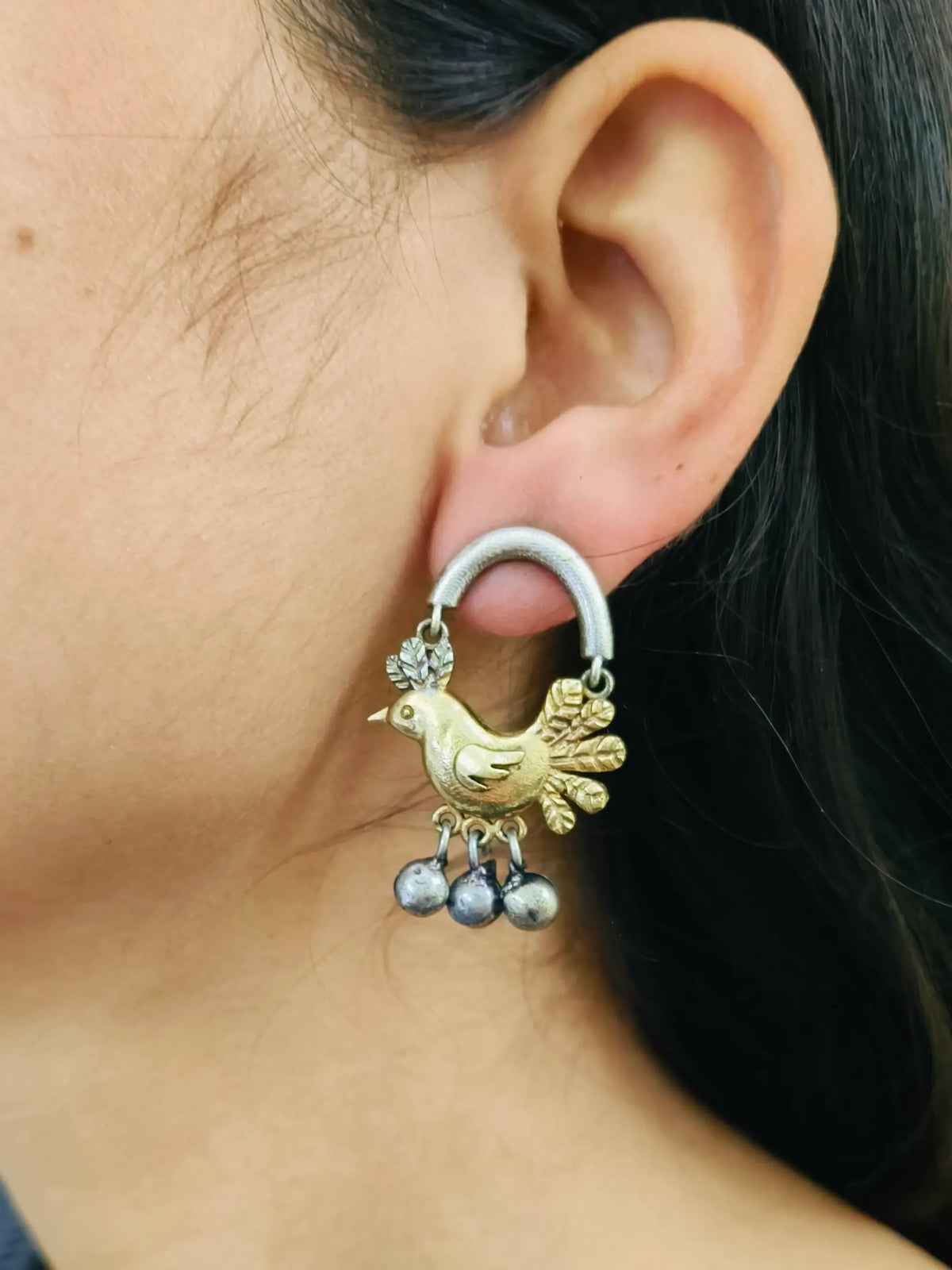 Sparrow Inspired Oxidized Danglers | Sarichka