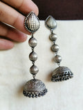 Elegant Lightweight Silver-Plated Jhumka Earrings with Trendy Design | Sarichka