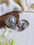Elegant Silver Peacock Stud Earrings | Sarichka