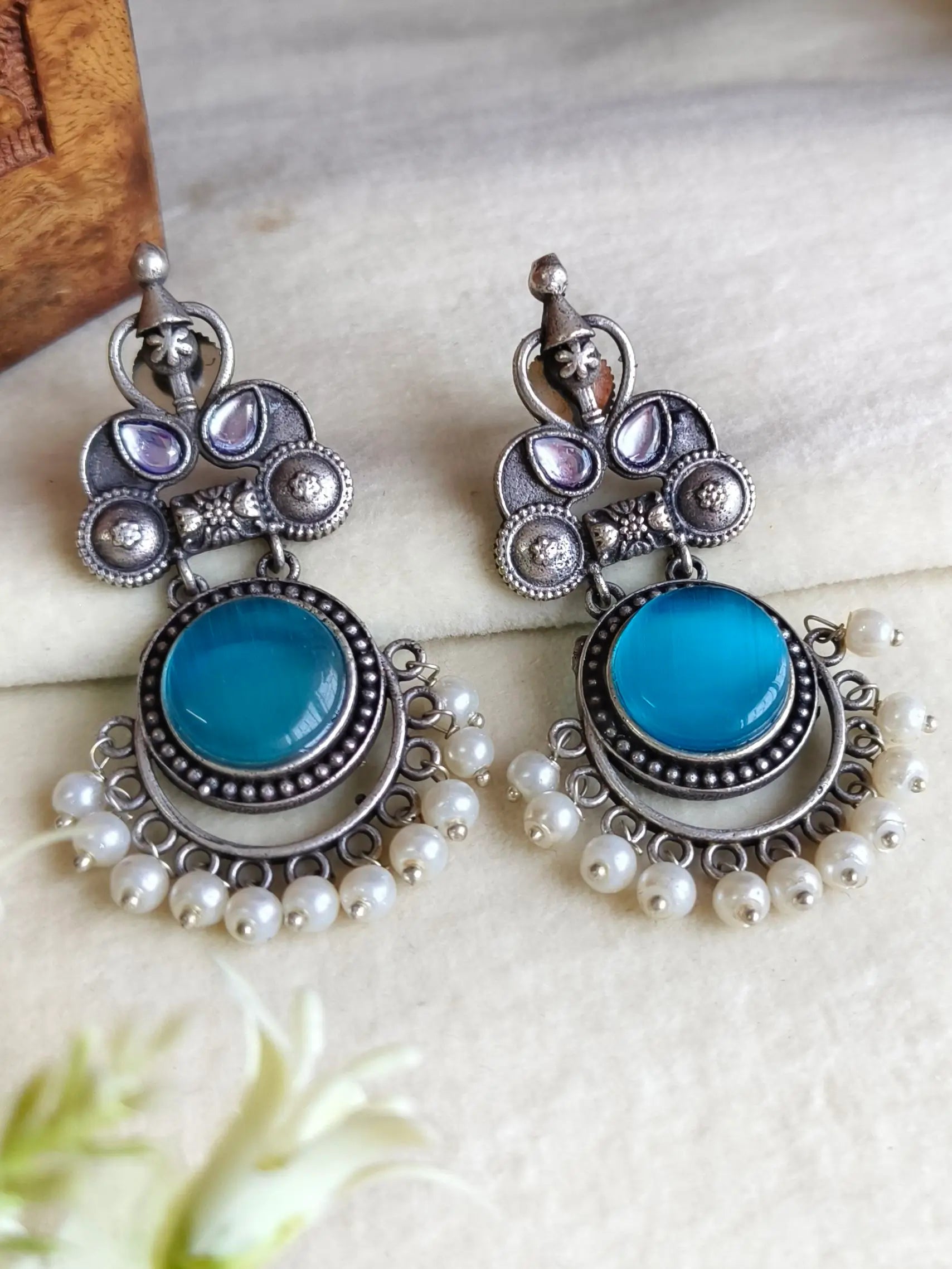 925 Silver Plated Elegant Party Danglers | Sarichka
