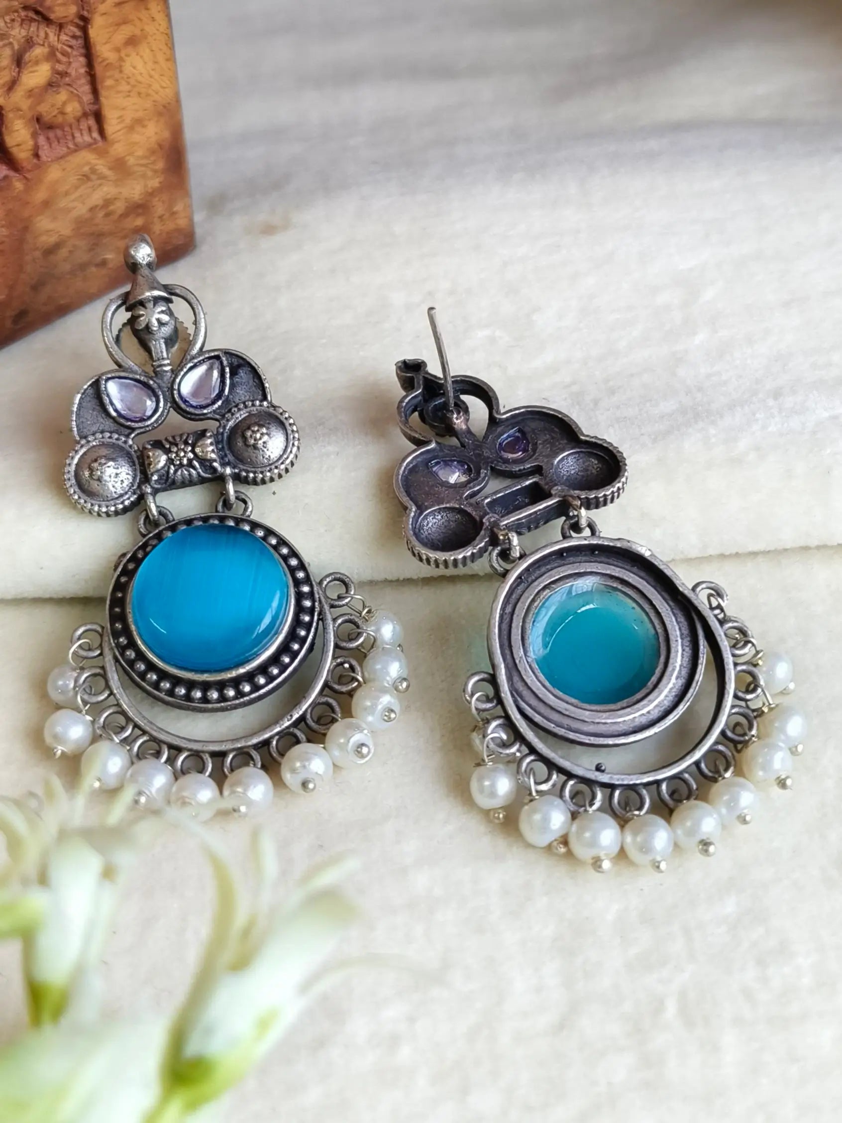 925 Silver Plated Elegant Party Danglers | Sarichka