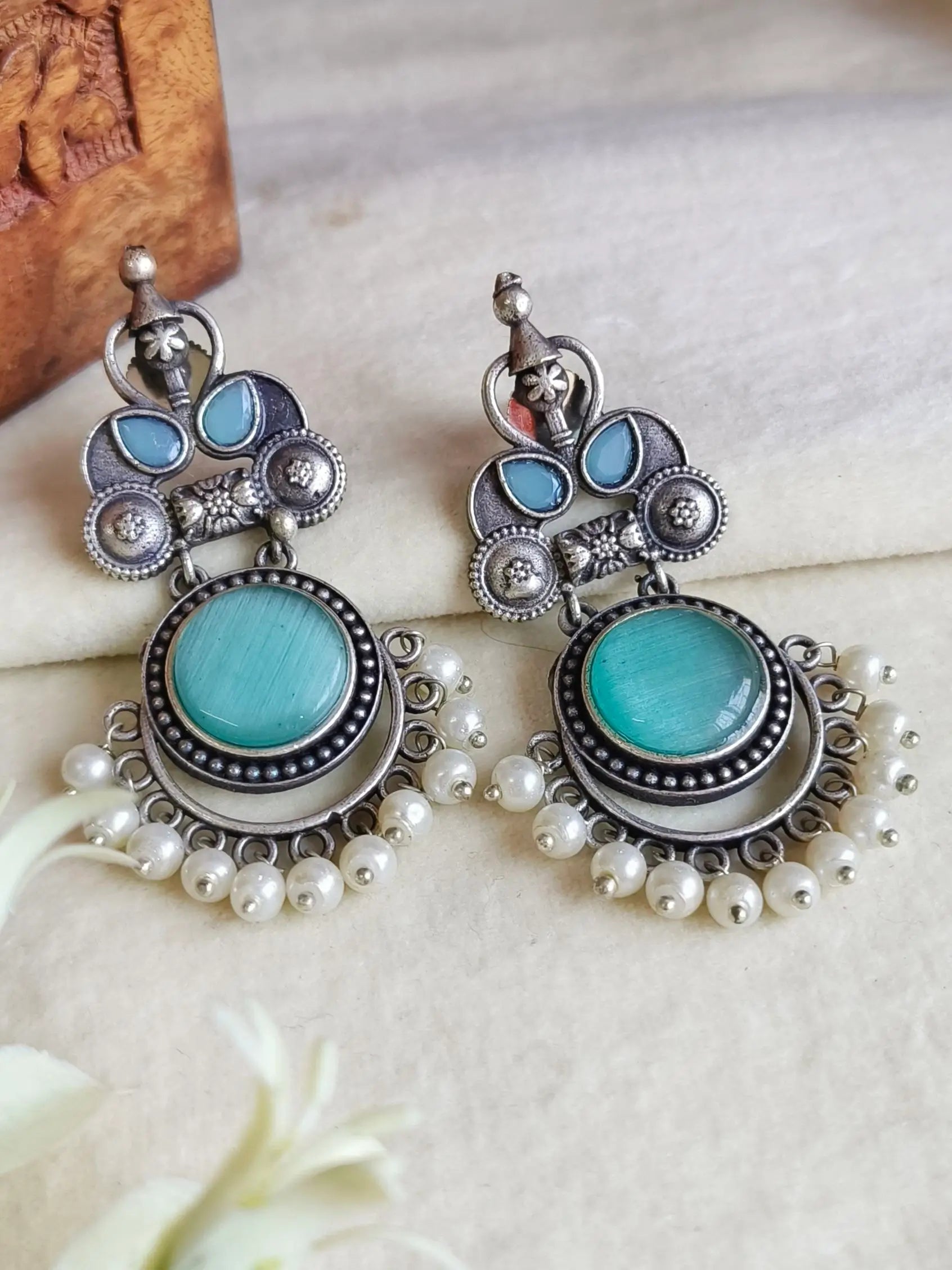 925 Silver Plated Elegant Party Danglers | Sarichka