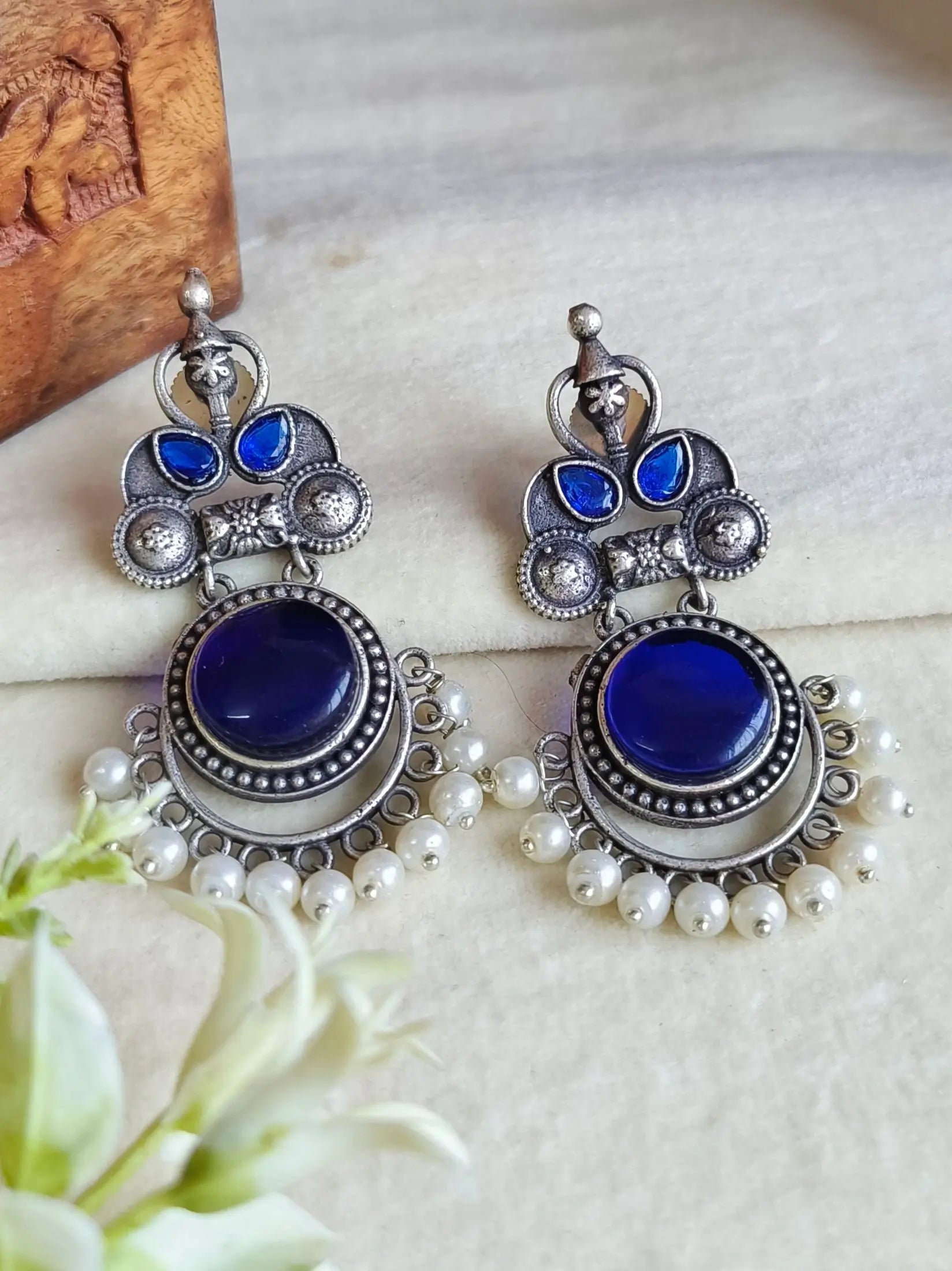 925 Silver Plated Elegant Party Danglers | Sarichka