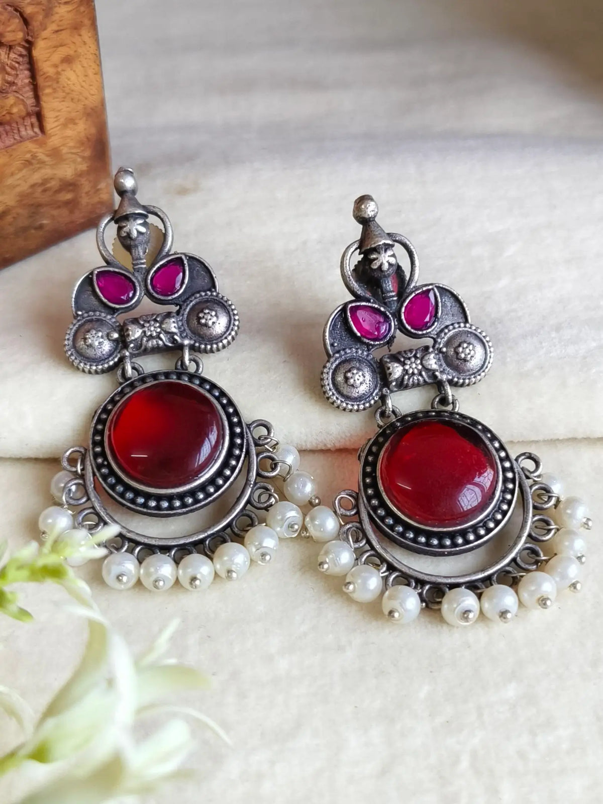 925 Silver Plated Elegant Party Danglers | Sarichka