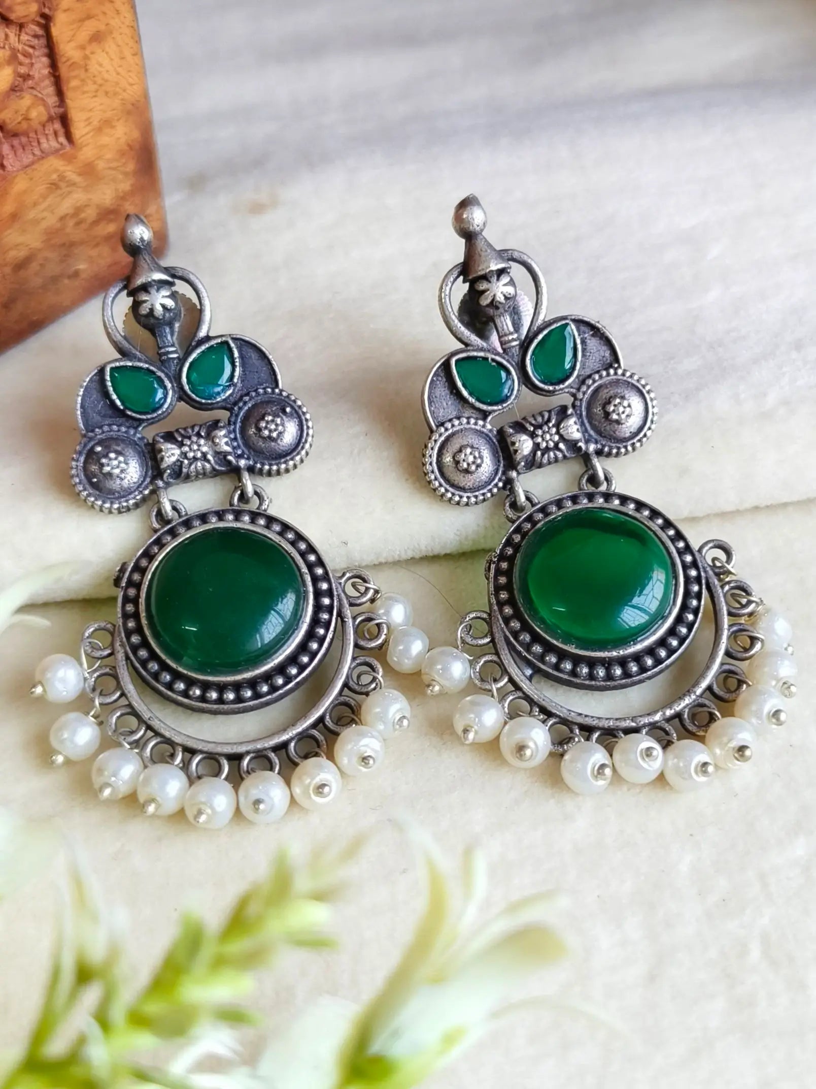 925 Silver Plated Elegant Party Danglers | Sarichka