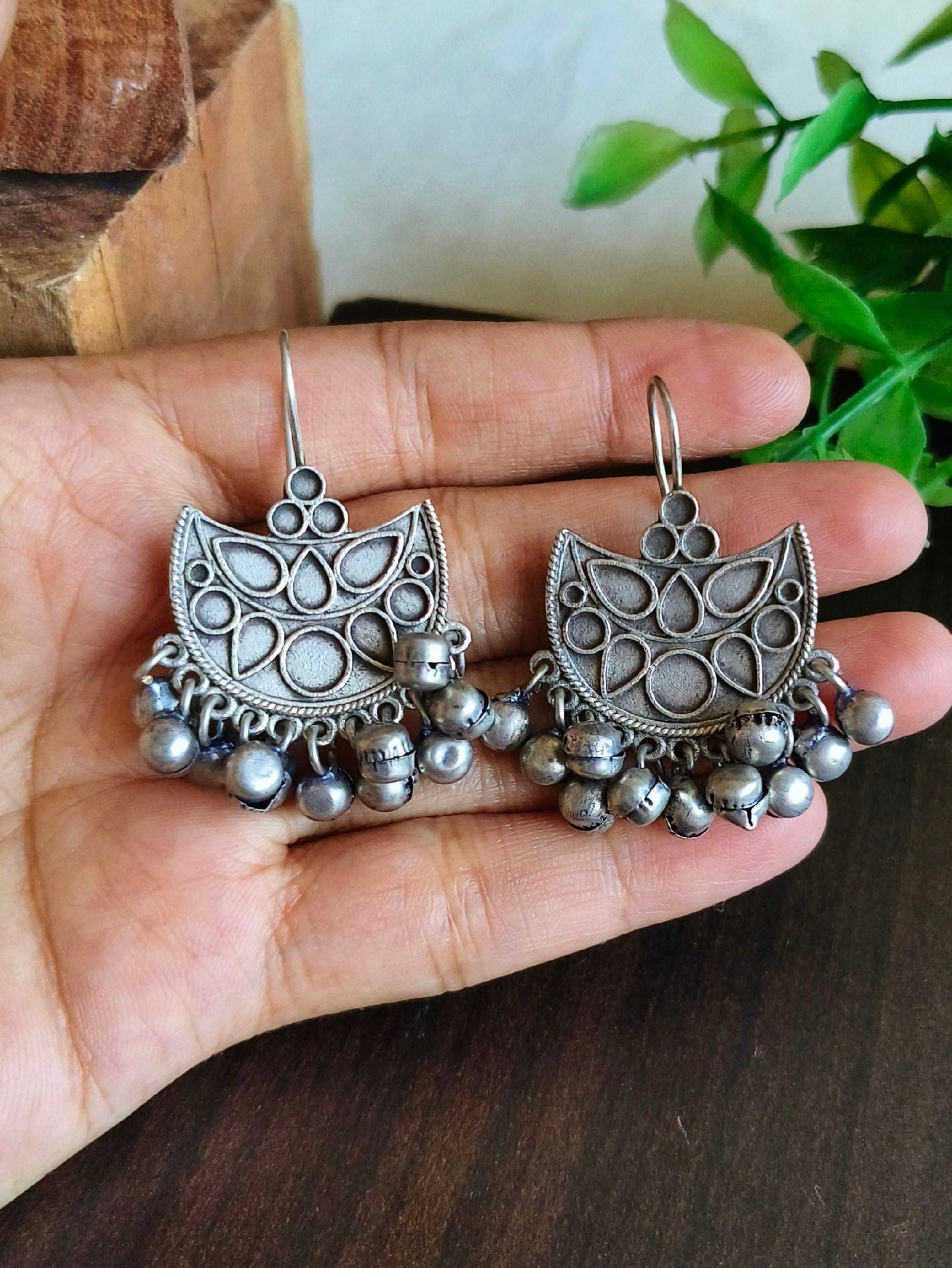 Boho Oxidised Hook Earrings | Sarichka Fashion