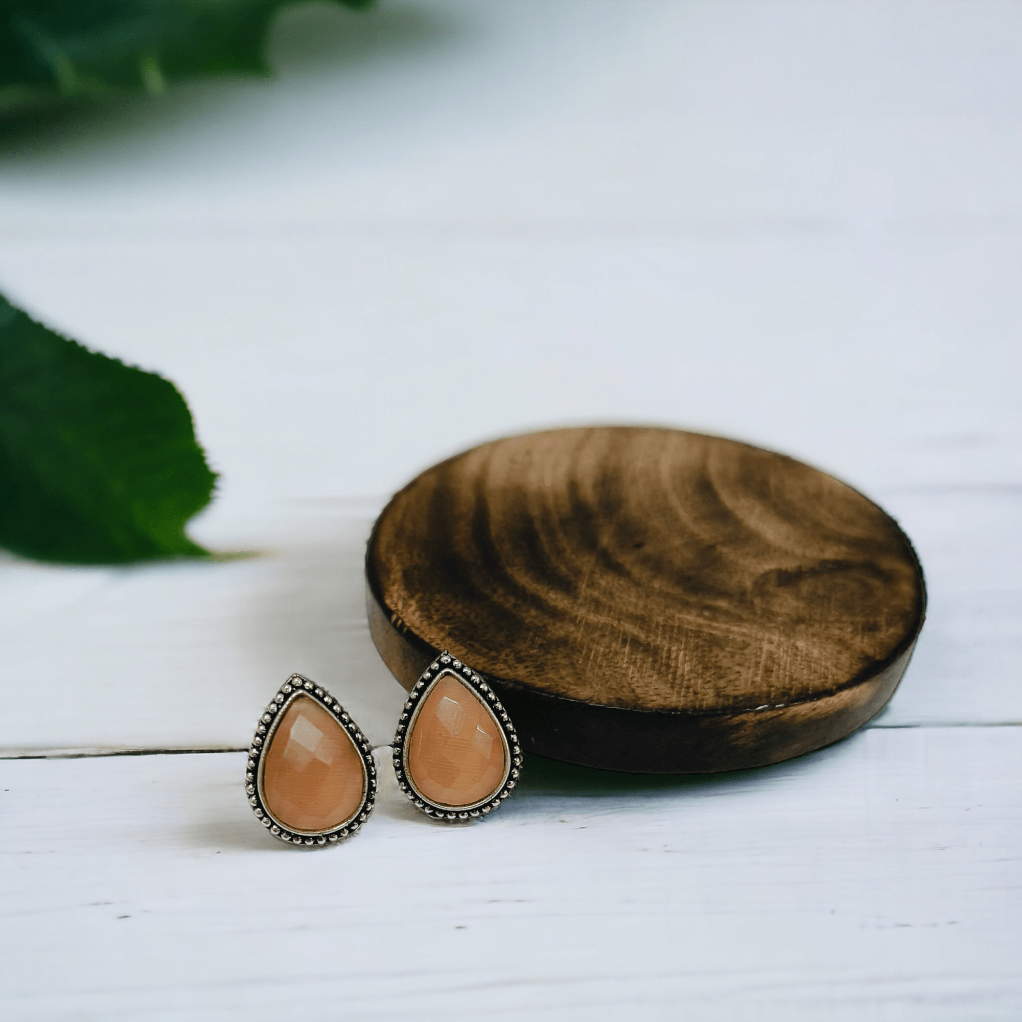 Drop Stone Oxidised Studs | Sarichka