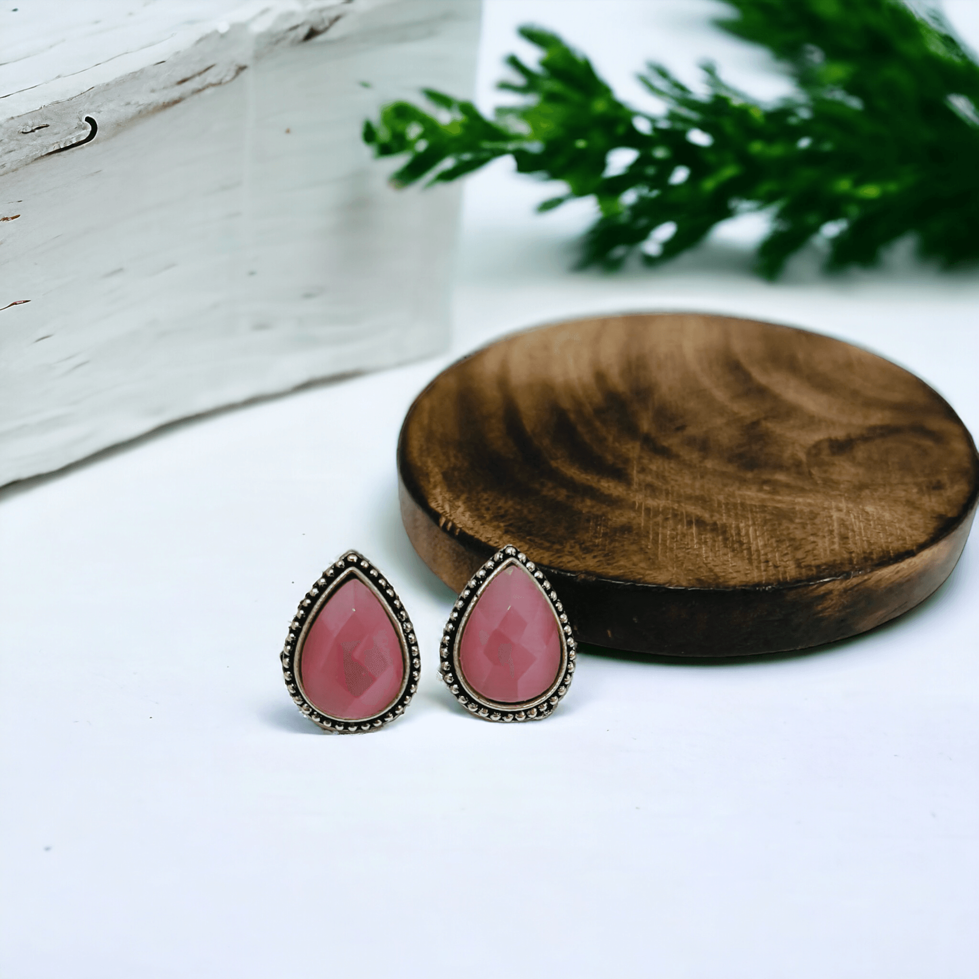 Drop Stone Oxidised Studs | Sarichka