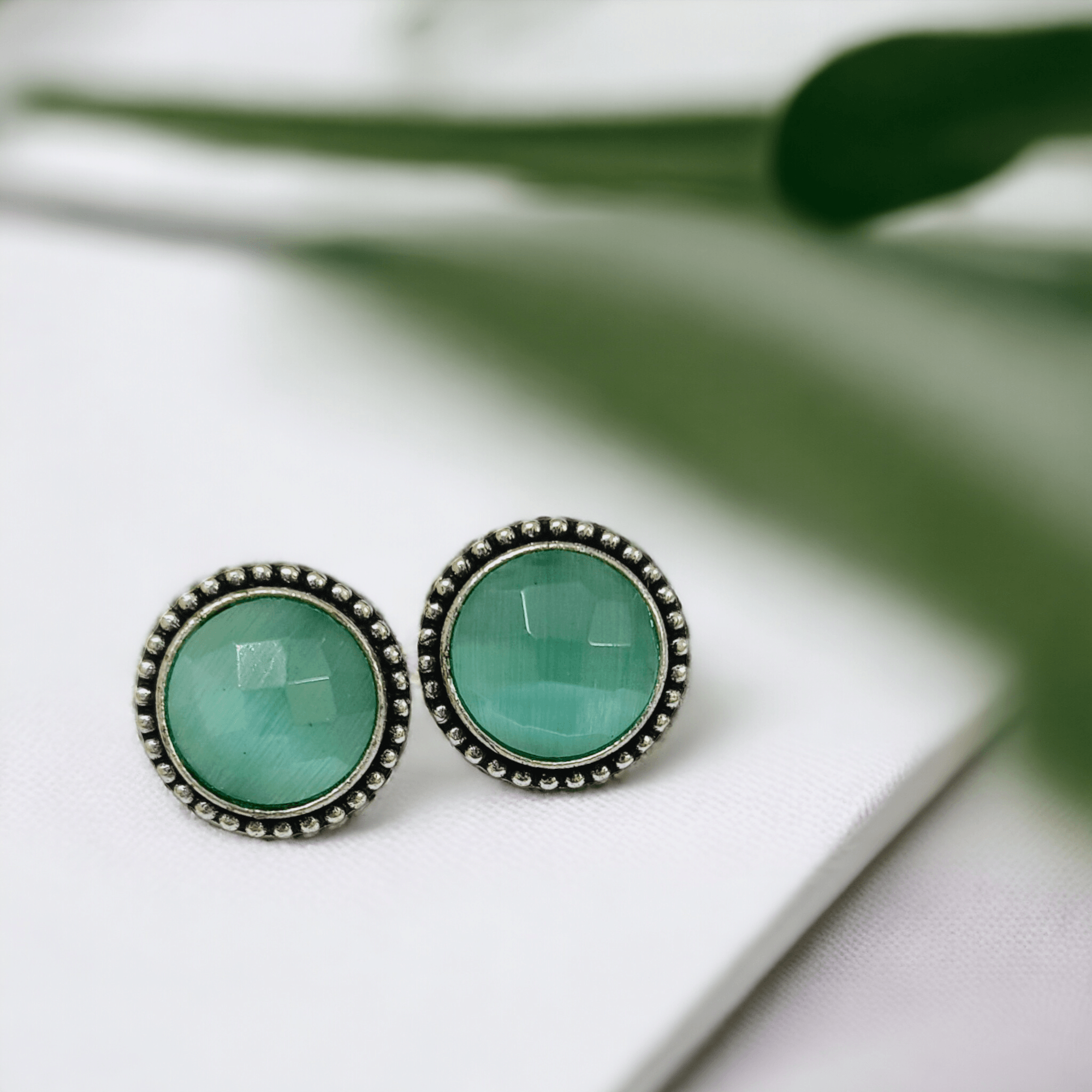 Replica Stone Oxidised Stud | Sarichka
