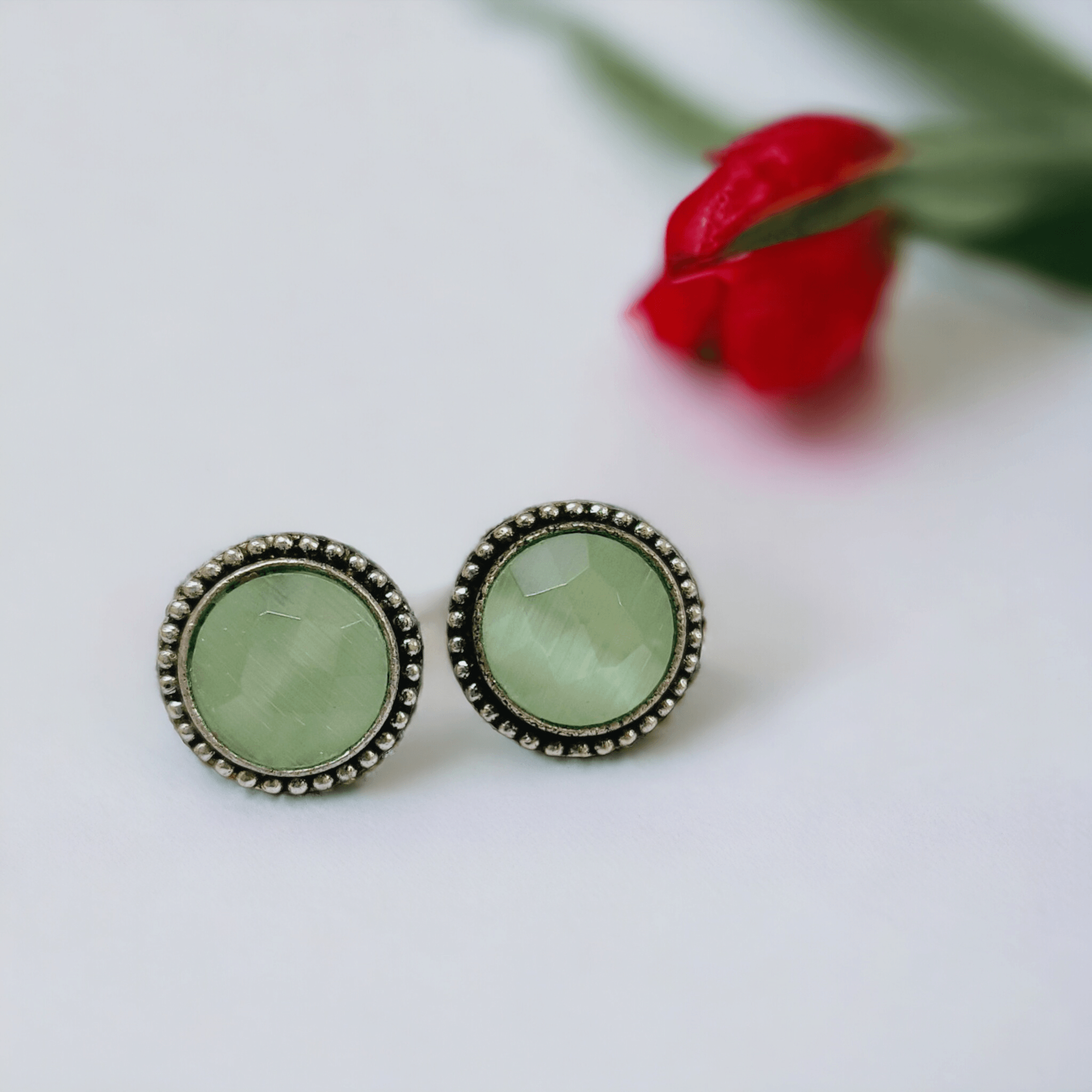 Replica Stone Oxidised Stud | Sarichka