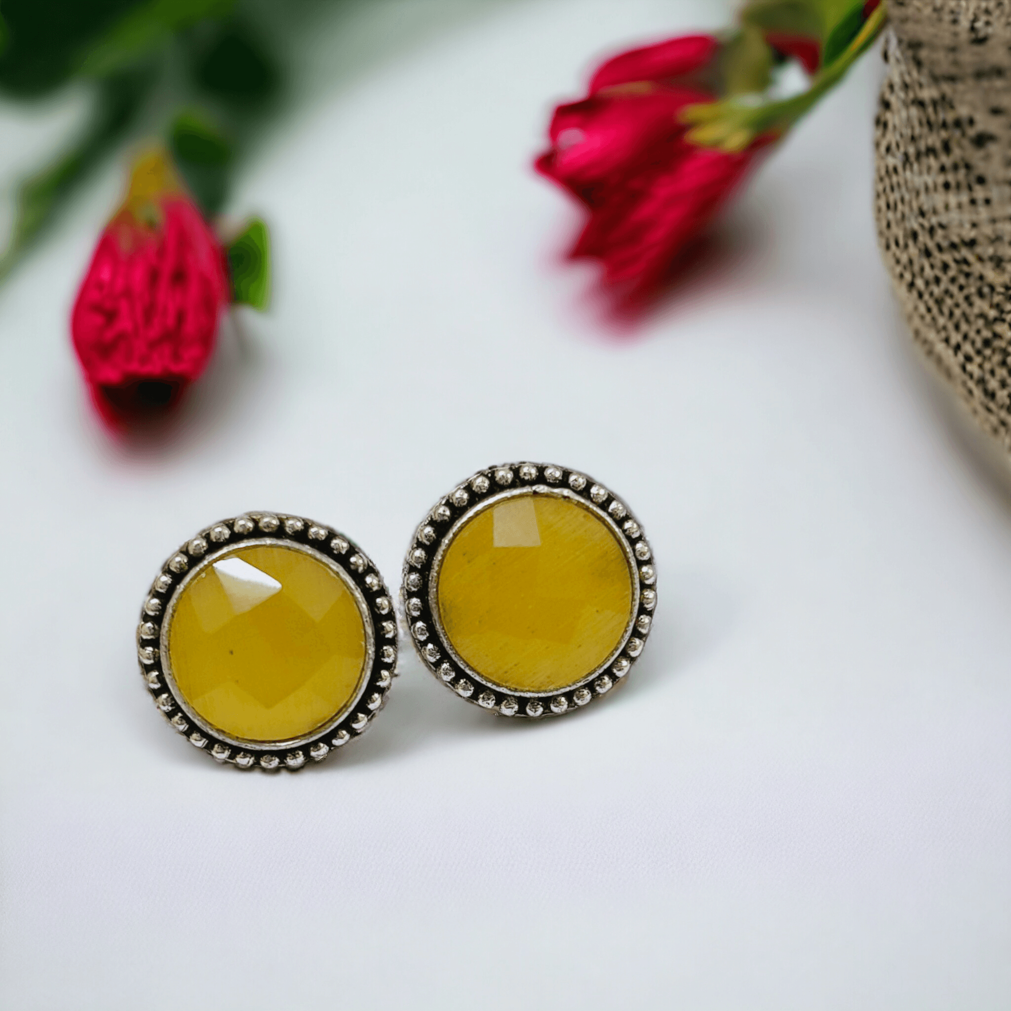 Replica Stone Oxidised Stud | Sarichka