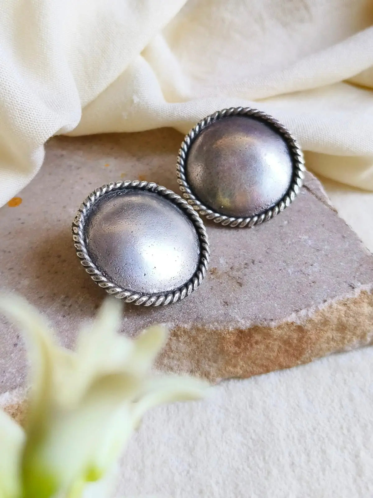 Timeless Silver Coin Stud Earrings | Sarichka