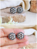 Trendy German Silver Tiny Studs Set | Sarichka