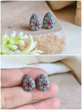 Trendy German Silver Tiny Studs Set | Sarichka