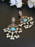 Clustered Pearl Oxidised Silver Earrings | Sarichka - Sarichka FashionSarichka Fashion