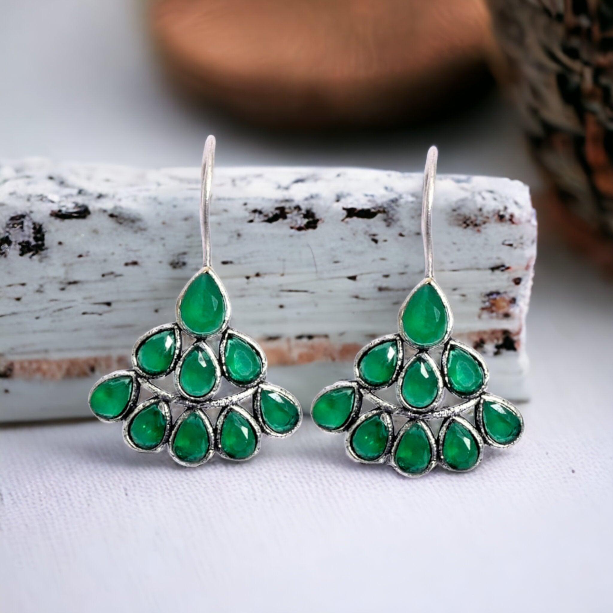 Dew Drop daily wear Oxidised Earrings | Sarichka - Sarichka FashionSarichka Fashion
